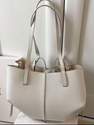 Polene cyme mini chalk tote bag