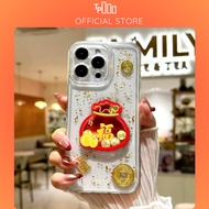 IPhone 17 16 15 14 13 12 11 Pro Pro Max 7 8 Plus X XS XS Max Transparent 3D Crystal Case Fortune Bag