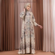 Fisura Scarf Kyra Abaya Set (Cinnamo Motif Hijab Dress Set) Abaya Set Hijab Gamis Muslimah Set Hijab