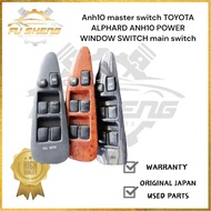 Anh10 master switch TOYOTA ALPHARD ANH10 POWER WINDOW SWITCH main switch