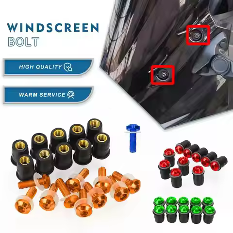 5MM Windshield Bolt Windscreen Mounting Screw Washer Nut FOR KAWASAKI ZX11 zx1100 ZX1200 ZX12R ZX14 