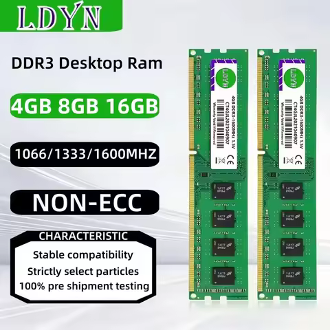DDR3 4GB 8GB 16GB Desktop Memoria Ram 1066 1333 1600Mhz PC3 1.5V 8500 10600 12800 DIMM 240Pin Non-EC