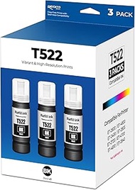 522 Black Ink Refill Bottles for ET-2800 ET-2400 ET-4800 ET-2803 Compatible for 522 Ink Refill Use f