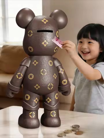 High-end violent bear ornaments, light luxury home decorations, piggy banks, fashion gifts statues f
