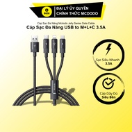 Mcdodo 3A 3 in 1 Fast Charging Cable | Convenient, Genuine USB to M+L+C Cable