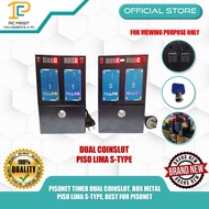 PC FIRST PISONET TIMER DUAL COINSLOT, BOX METAL PISO LIMA S-TYPE, BEST FOR PISONET