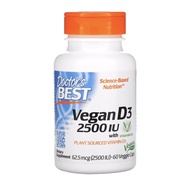 Doctor's Best, Vegan D with Vitashine D3, 2500 IU, 60 Veggie Caps