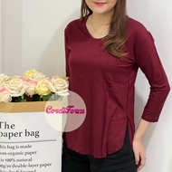 Women's Oversized Oval Sleeve T-shirt 7/8 03 Baju T Shirt Perempuan Baju Perempuan