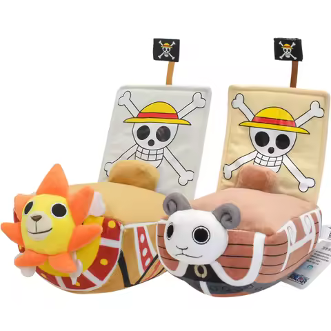 Kawaii One Piece Thousand Sunny Going Merry Soft Plush Toys Pilows Cute Anime Stuffed Animals Peluch