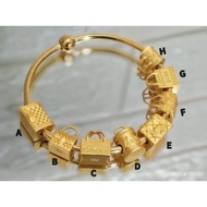 999 Gold plated charm