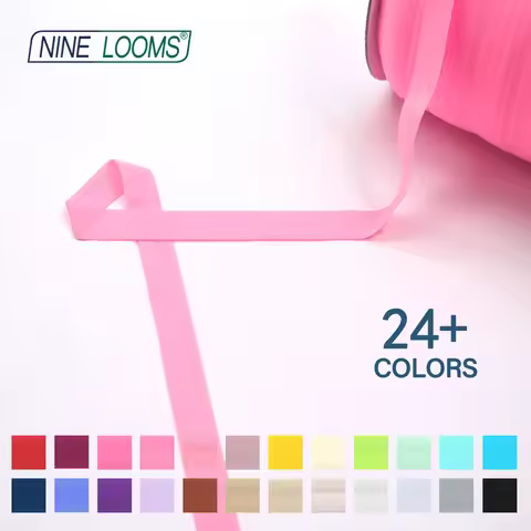 NINE LOOMS Matte Foldover Elastic 5/8" 15mm FOE Non-Shiny Spandex Band Webbing Headband Lingerie Und