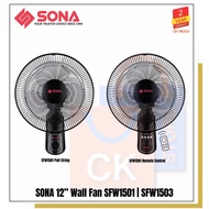 SONA 12” Wall Fan Series SFW 1501 | SFW1501 (Pull String) SFW 1503 | SFW1503 (Remote) 2 Years Motor 