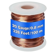 99.9% Dead Soft Copper Wire, 20 Gauge/ 0.8 mm Diameter, 328 Feet/ 100 M, 1 Pound Spool Pure Copper Wire Durable Easy Install Easy to Use