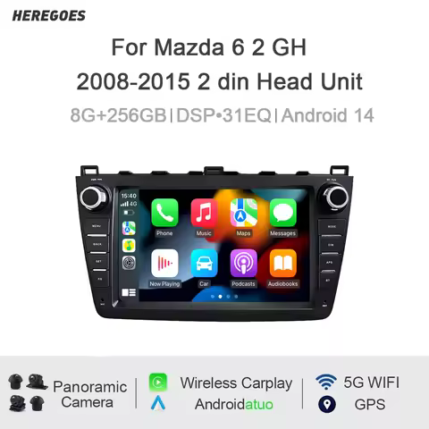 Carplay DSP 2 Din Android 13 Car DVD Player For Mazda 6 2 GH 2008-2015 2 Din Head Unit Navigation GP
