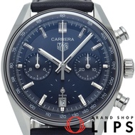 TAG Heuer Carrera 計時碼錶，TH20-00機芯，39毫米錶徑，型號CBS2212.FC6535，含錶盒、保固卡、不鏽鋼/皮錶帶，男士腕錶，藍色錶盤，拋光處理，成色極佳 [二手]