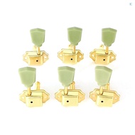 6pcs Open-Style Guitar Tuning Keys String Tuning Pegs Vintage Tuners Guitar Machine Head 3L3R with Mounting Screws for Folk Guitar and Electric Guitar