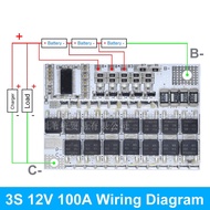 3s/4s/5s Bms 12v 16.8v 21v 100a Three Yuan Lithium Battery Protection Circuit Charging Module