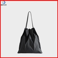 [NEW] [Shiqu] Japan Issey Miyake Collision Style Bag Diamond Shoulder Bag Canvas Pleated Female Bag Lightweight Folding Bag All-Match Shoulder Bag Large-Capacity Handbag Tote Bag