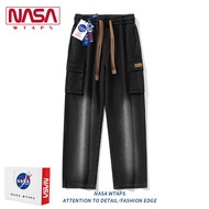 NASA WTAPS American Wide Leg Jeans Mens Spring Autumn Loose Casual Pants Student Versatile Comfortab