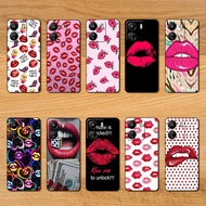 Case for xiaomi POCO X5 M6 PRO C31 C40 C55 C65 RB99 Red lips Mobile phone protective case soft case
