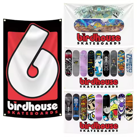 Birdhouse Skateboards Flag Tapestry Polyester Banner For Skate Park Skate Shop Decor
