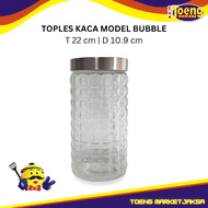 Round Glass Jar, Square Bubble Model, H=22cm,/D=10.9cm VT-10532+BBL