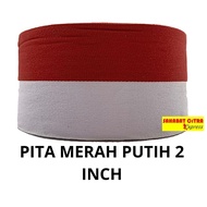 MERAH 2 INCH RED AND WHITE CLOTH RIBBON BY THE METER