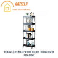 Qatella(QUALITY)Troli Dapur Trolley Kitchen Multipurpose Organizer Handle Basket Rolling Utility Car