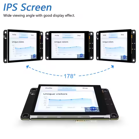 Freenove ESP32 Touch Display ESP32-S3 CYD WiFi+BT, 2.8 3.5 4.0 Inch IPS Touch Screen, Dual-core 32-b