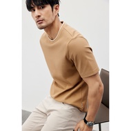 Men's Short Sleeve T-Shirt - Pima Cotton with Contrasting Bead Detail at Neckline DAT866