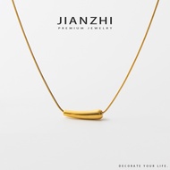 JIANZHI 18K Gold Plated Curved Bar Pendant Necklace for Women Accessories f192