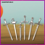 [Sharprepublic] 6x Knight Sword Charms Retro Long Swords DIY Cosplay Scense Props Jewelry Charms