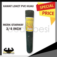 BANTING HARGA !! 1 ROL KAWAT LOKET PVC HIJAU UK. 3/4 INCH MERK STARWAY BEKAS ETALASE TOKO