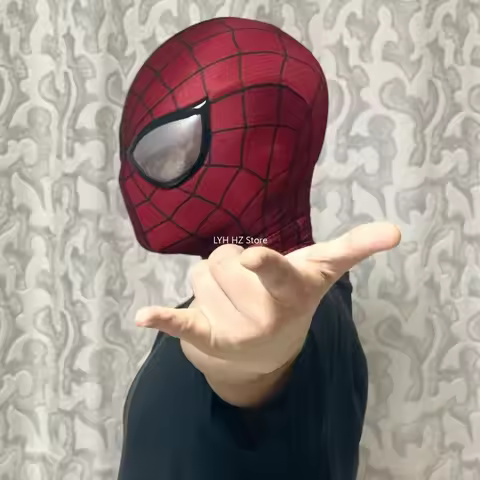 Spider-man Mask with Faceshell 1:1 3D Handmade Spiderman Digital Printing Version Halloween Cosplay 
