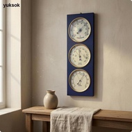 [yuksok] 3 In 1 weather Instrument Round Dials Analog Weather Vertical-hang