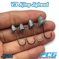 V3 Ajing Jighead 5pcs Micro Hook Fishing Hook Matakail UltraLight UL Lead Head Soft Plastic SP