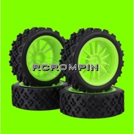 4Pcs 1/10 On Road Rubber Tire With Rim For Hsp,HPi,Zd Racing,LC Racing,VRX