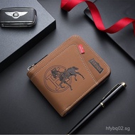 Oran New Noble Sense Personality Horse Element Short Men's Wallet Versatile Zipper Fashion Card Hold