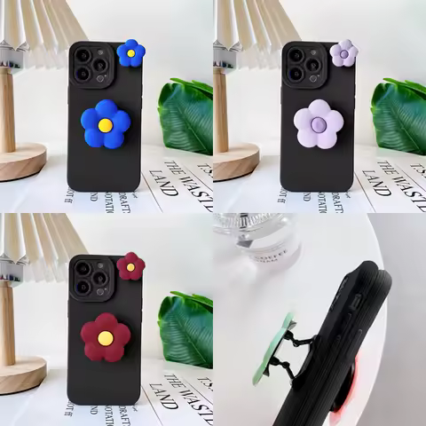 Cute 3D Flower Stand Holder Cover for Doogee N60 Pro N55 Plus N50 N60 Pro Note 56 58 59 X96 Pro X98 