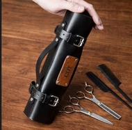 客製真皮理髮剪刀收納捲 理髮師工具包 免費刻字