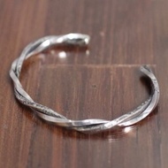 純銀925 手鐲 -meld Bangle- (SILVER×SILVER) 寬版手鐲 925純銀 台灣