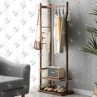 尚野家 - 多功能落地式衣帽架【小號|雙層置物】楠竹掛衣架晾衫架 轉角衣帽架 客廳臥室衣櫥褲架 多層置物架 包包帽子收納架 服裝店陳列展示衣架 鞋架 傢仫 衣櫃 - CL5716