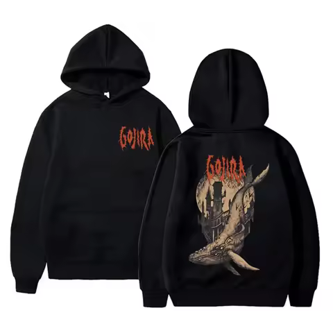 Pop Metal Band Gojira From Mars To Sirius Whale Fly Retro Rock Fashion Printed Men's Streetwear Pull