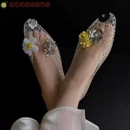 AEGLENT Heavenly Jelly Sandals - Soft Pointed Toe Crystal PVC Jelly, Non-Slip & Water Resistant Summ