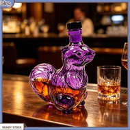 biling Squirrel Whiskey Decanter, Glass Animal Liquor Bottle with Stopper, Creative Wine Dispenser f