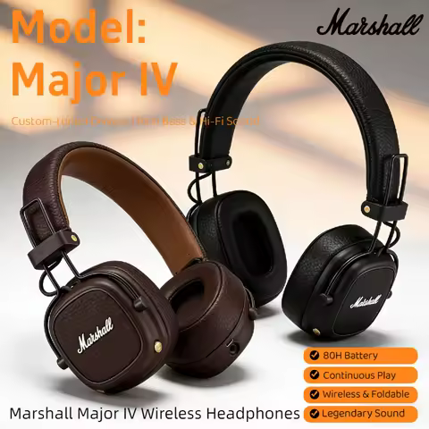 Marshall Major IV Wireless Bluetooth Headphones Foldable On-Ear Headset Deep Bass Sport Gaming Headp