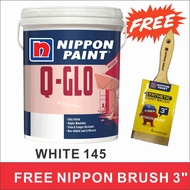 15L WHITE 145 Nippon Paint Interior Q-Glo White ( FREE BRUSH 3  NIPPON )