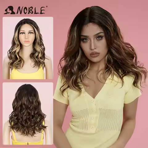 Noble Synthetic Lace Wigs For Women 20 Inch Wavy Lace Front Wig Blonde Wig Lace Front Wig Cosplay Sy
