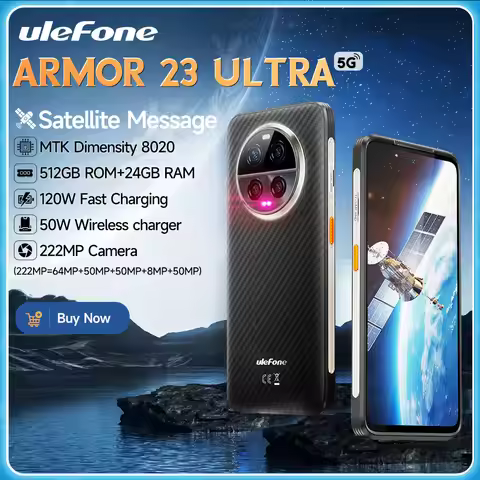 Ulefone Armor 23 Ultra 5G Rugged Phone Satellite Message 120W Smartphone 64MP Night Camera 24GB+512G