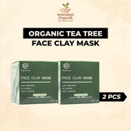 Clay Mask Tea Tree Organik Natureal 2pcs x 60g untuk Atasi Masalah Jerawat - Tea Tree Face Clay Mask